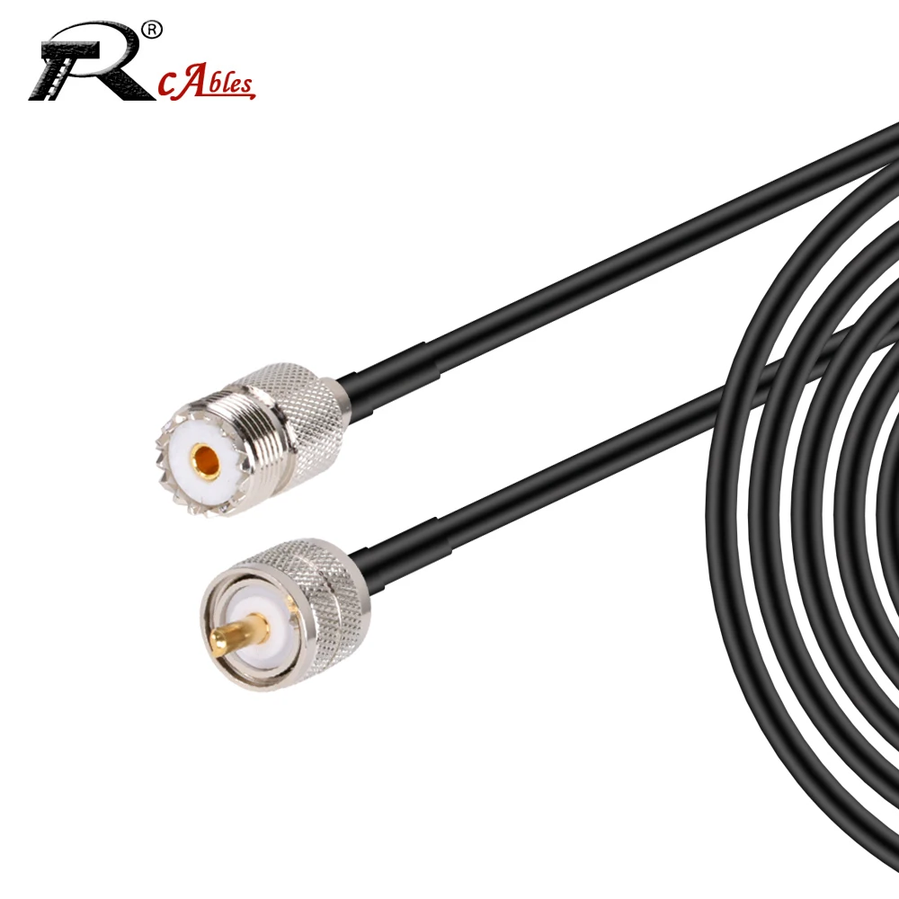 Коаксиальный кабель RG58 PL259 UHF штекер к RF адаптер Coax Ham Удлинительный 50 Ом 30 см 1 м 2 5