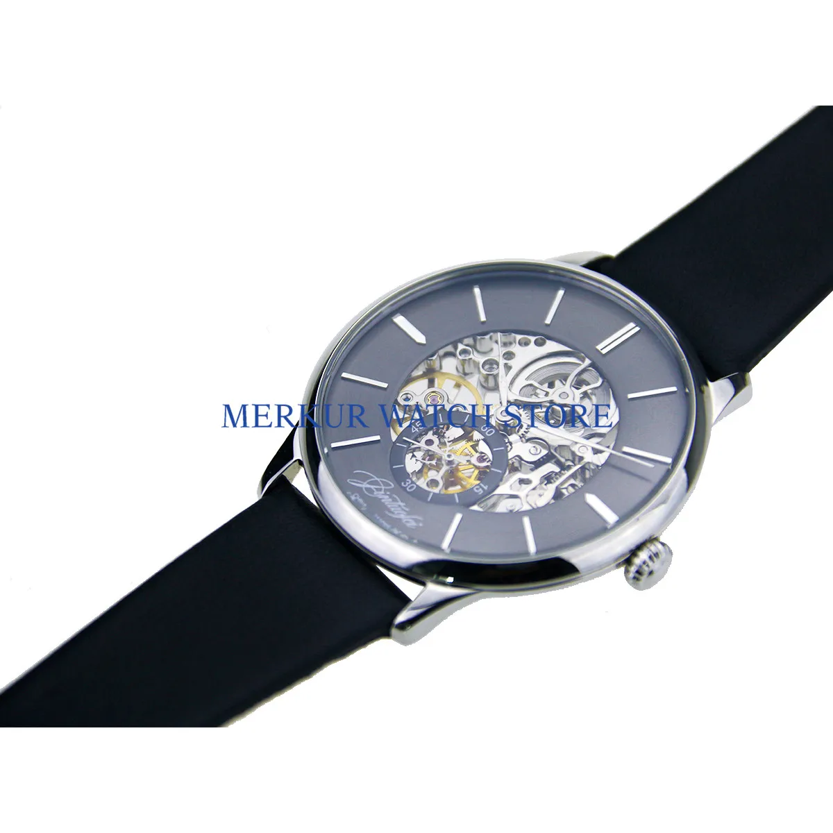Mens watch TianJin movement St17 Handwinding Mechanical Dress Ultra Thin Skelenton Jintuofei | Наручные часы