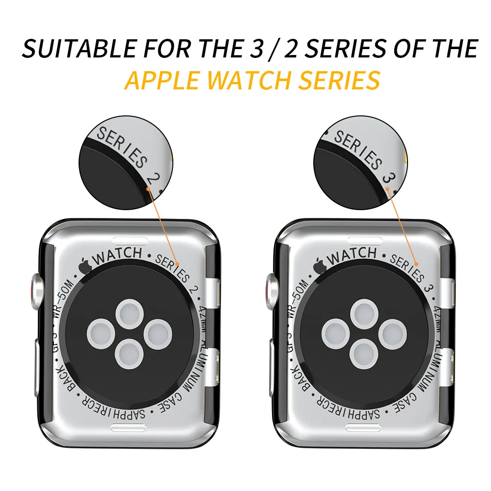 Защитная крышка для экрана Apple Watch чехол с гальваническим покрытием пластиковый