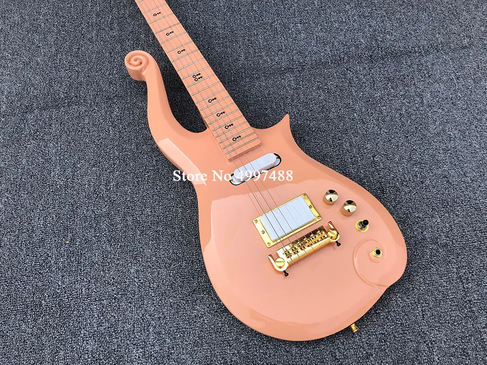 Электрическая гитара Wang Ziyun розовая краска гриф кленового грифа тело Red Yang Qin