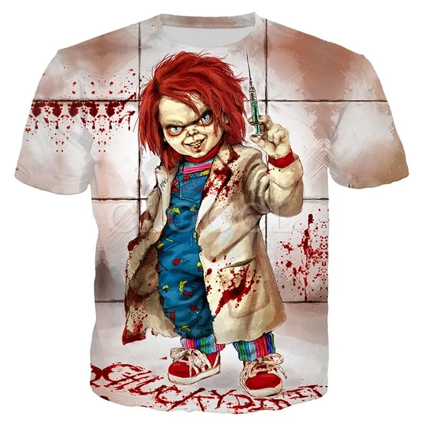 

Halloween Terror Blood Child of Chucky Play 3D Print Causal Clothing Fashion T-shirt Plus Size S-7XL harajuku graphic tshirts