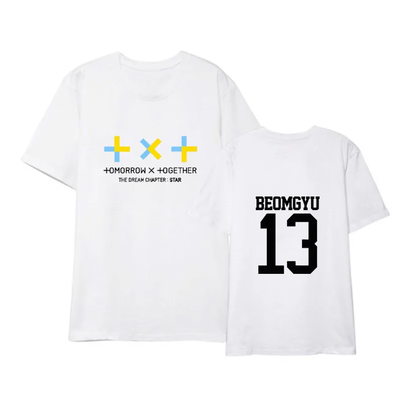

New arrival TXT letter printing Short sleeve t-shirt kpop Album The Dream Chapter Star tshirt men and women harajuku shirt tops