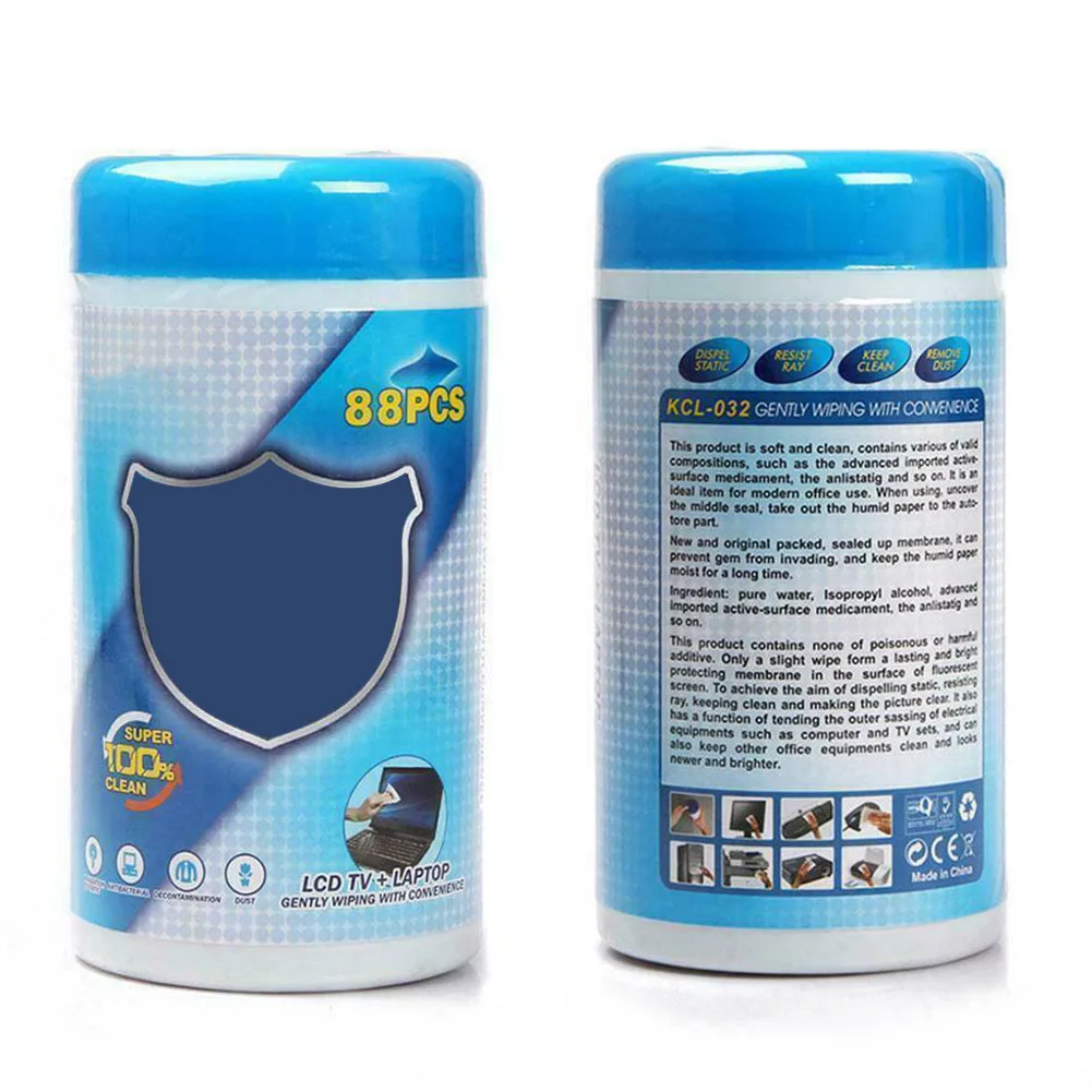 88Pcs/Box Cleaning Wet Wipes Soft Laptop Monitor LCD Phone Screen Lens Glass Wipes Hi dropship