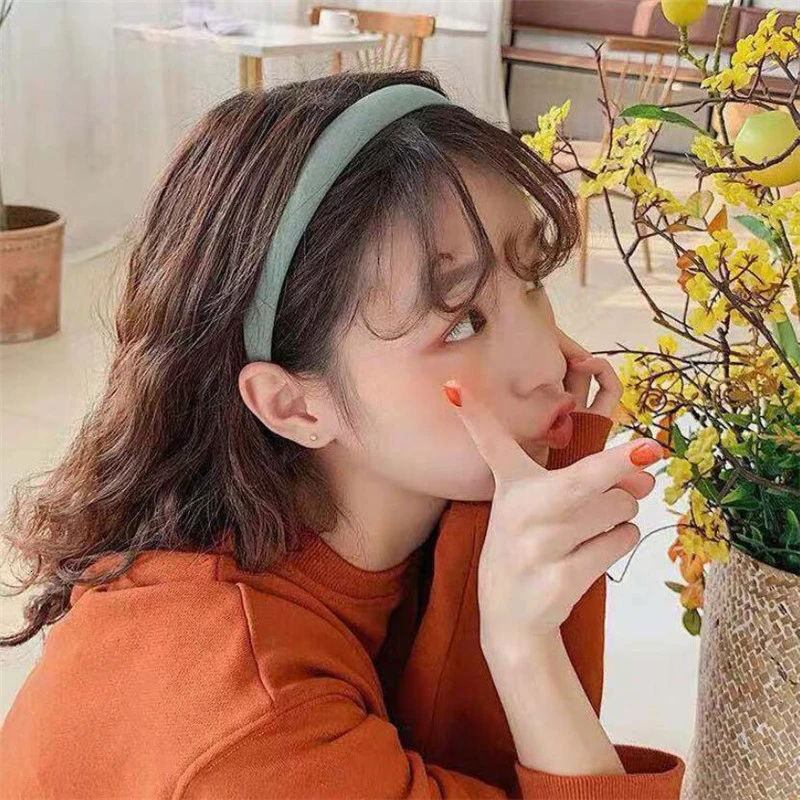 Корейский модный простой однотонный цветной головной убор для волос женщин