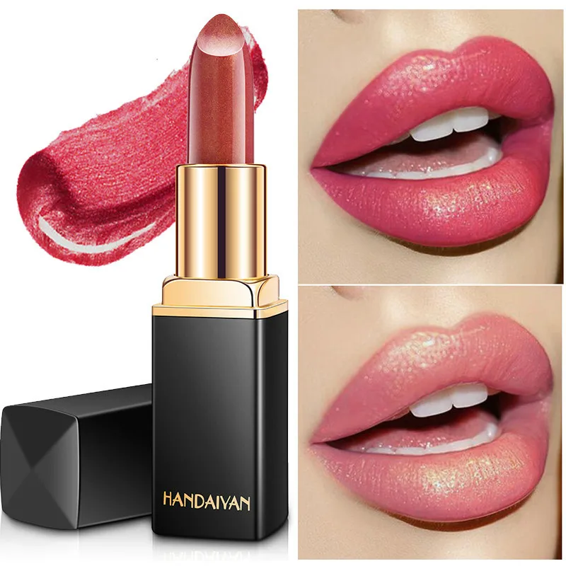 Блестящая губная помада водостойкая стойкая макияж губ телесный розовый