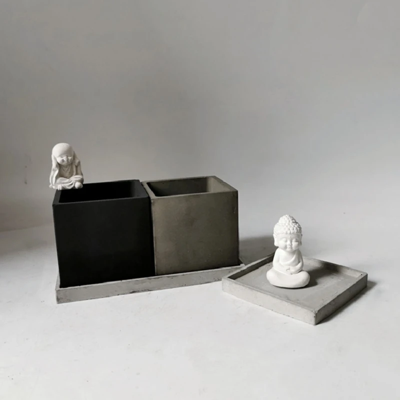

Double-layer Flower Pot Mould and Double-layer Tray Mould Set for Epoxy Resin Casting Office Home and Desktop Decorate