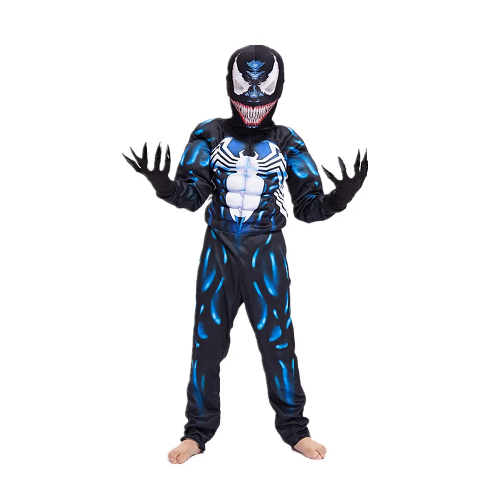 Детский и взрослый Веном Человек-паук супергерой фильм косплей Eddie Brock комбинезон