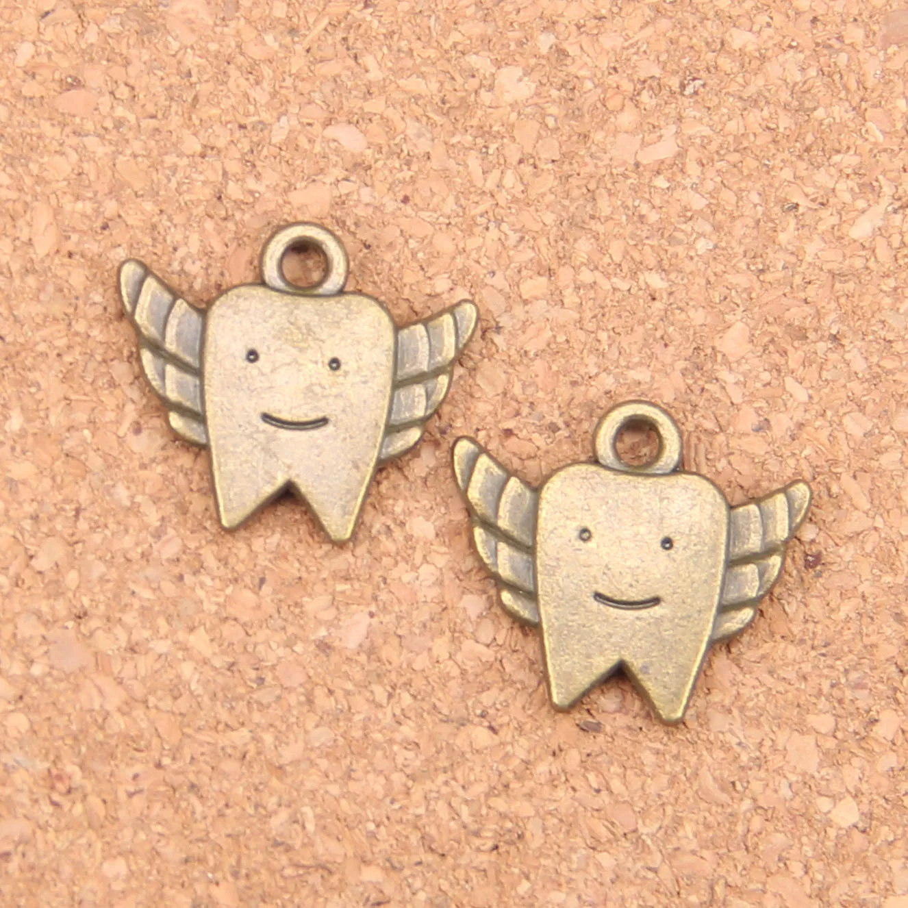 62 шт Подвески Зубная фея Зубов 20x18 мм старинные подвески Винтаж ювелирные изделия