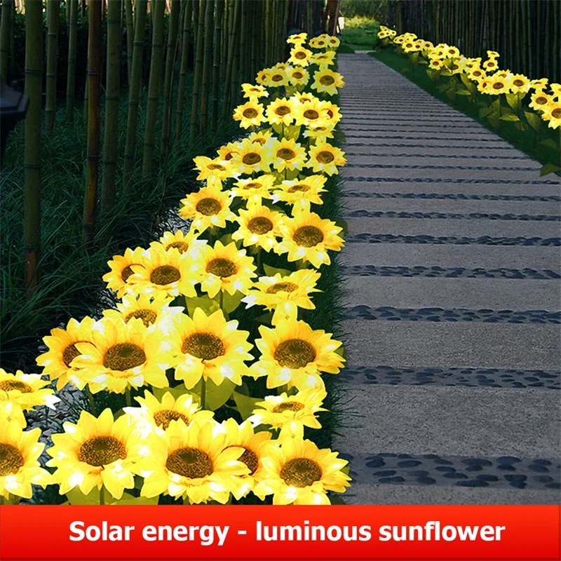 OUFULA газонное освещение на солнечной лампы Подсолнух Водонепроницаемый