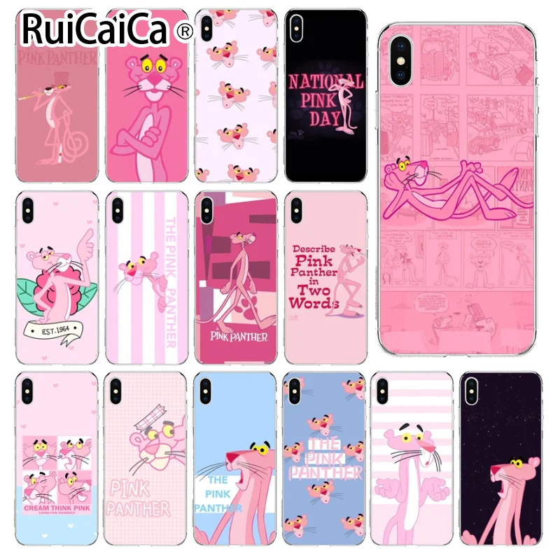 Ruicaica Розовая пантера прозрачный мягкий силиконовый чехол для телефона iPhone 8 7 6 6S