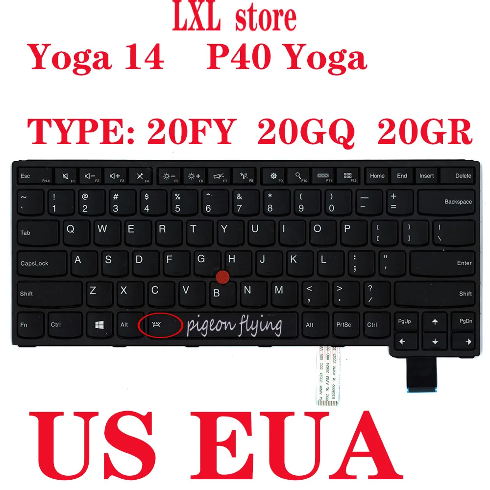 Клавиатура YOGA 14 для ноутбука Thinkpad P40 Yoga 20FY 20GQ 20GR английский черный EUA США FRU 00UR200