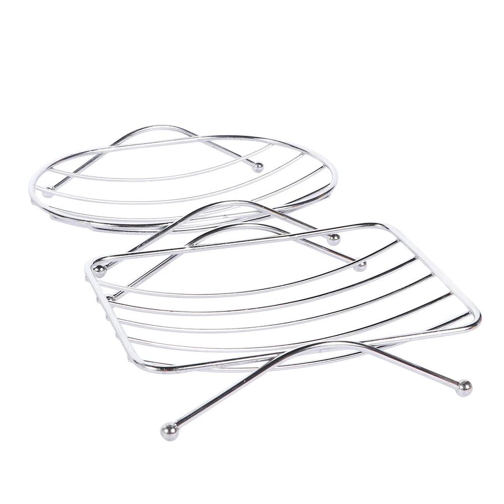 

1 Piece Fashion Brief Stainless Steel Bathroom Round Soap Dishes Box Holder Tray Silver Round Square Shape For Dropshipping