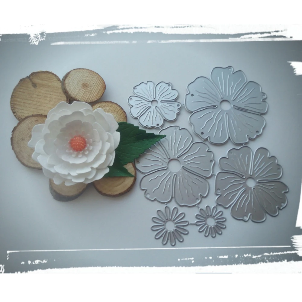 Шаблон для вырезания красивых цветов скрапбукинга самостоятельного