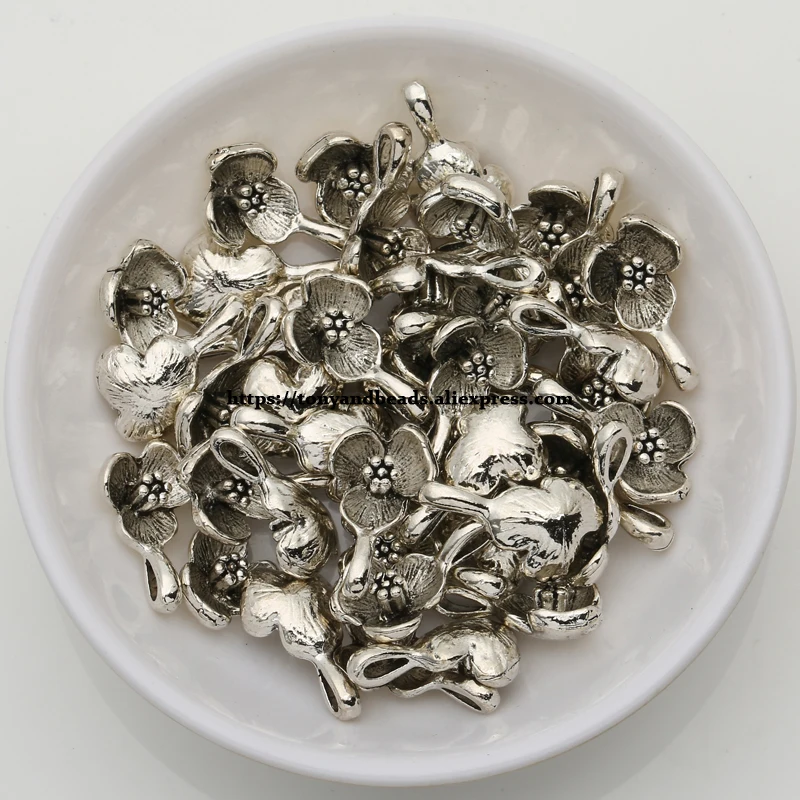 (50 шт./лот) цинковый сплав тибетский серебряный европейский шарм подвеска в форме