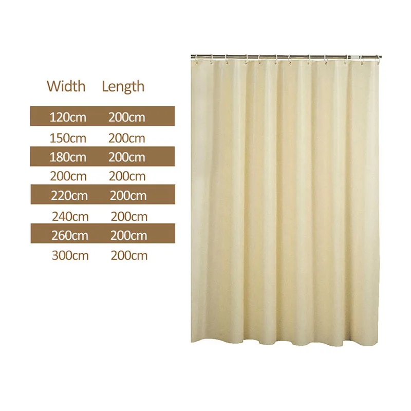 

European White Shower Curtain Solid Color Thick Waterproof Curtains Simple Eco-friendly Partition Curtain Bathroom Decorative
