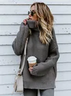 Зимний свитер, Женский пуловер, водолазка, вязаный свитер с длинными рукавами XL, размера плюс, одежда, зима 2019