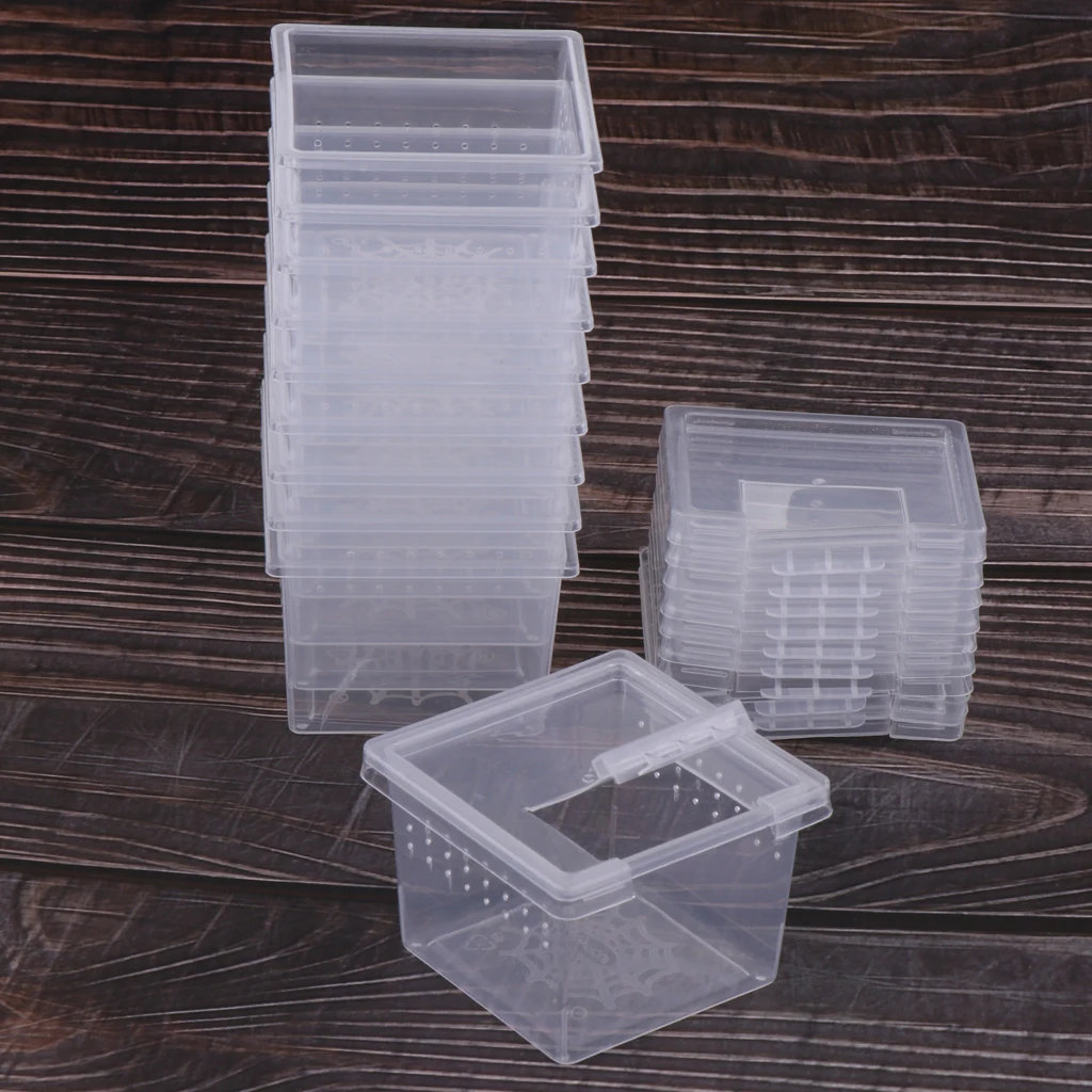 

10pcs Pet Reptile Box for Turtle Breeding Box Feeding Hatching Container
