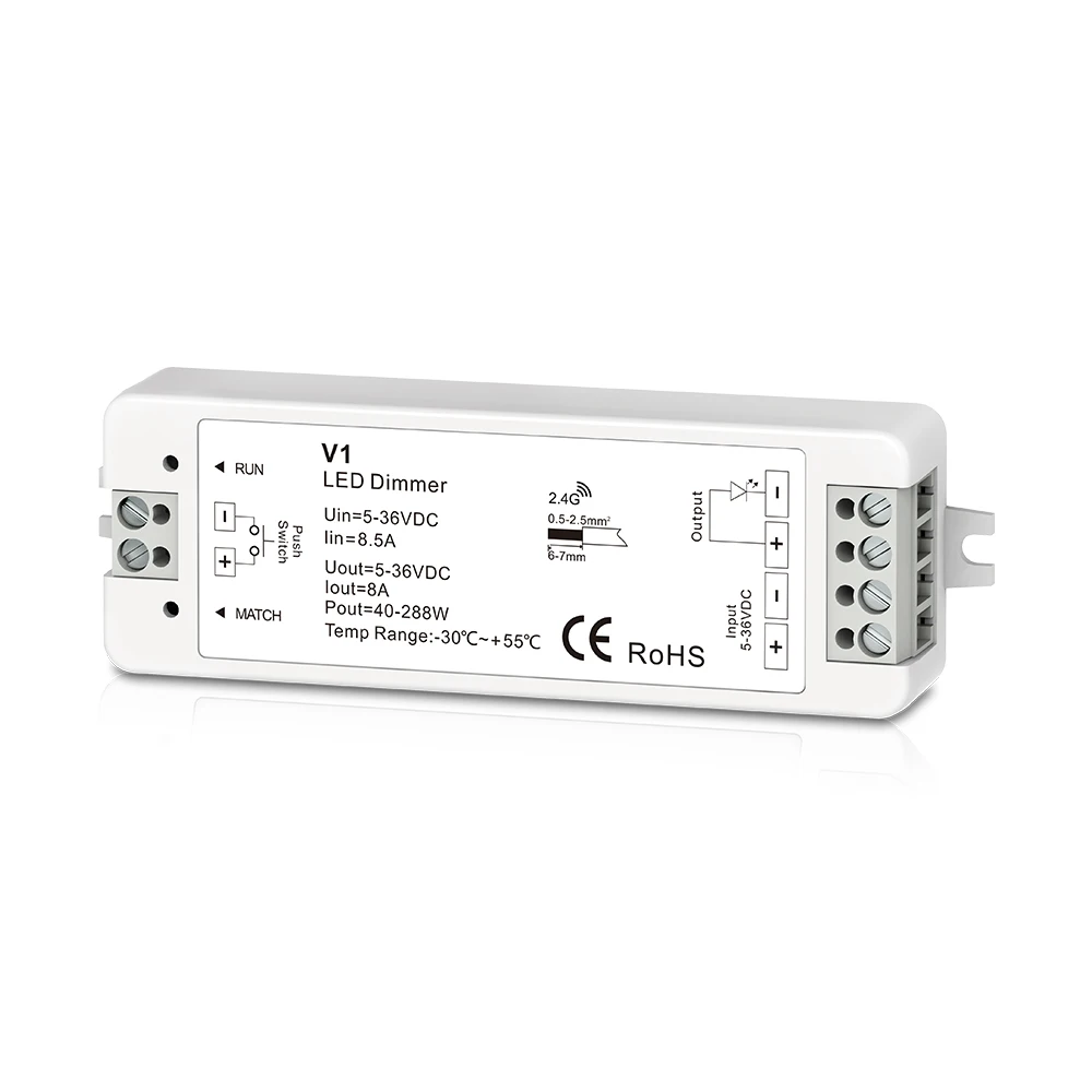 

Max 288W 2,4 GHz светодиодный беспроводной приемник светодиодный контроллер для управления одноцветными лампами полоса постоянного напряжения ...
