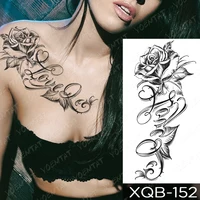 Waterproof Temporary Tattoo Sticker I Love You Flash Tattoos Lip Print Butterfly Flowers Body Art Arm Fake Sleeve Tatoo Women 2