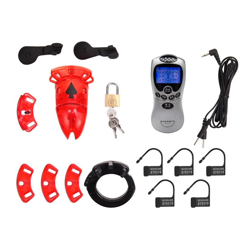 Игрушки для взрослых электрошоковый пенис клетка целомудрие секс игрушки с