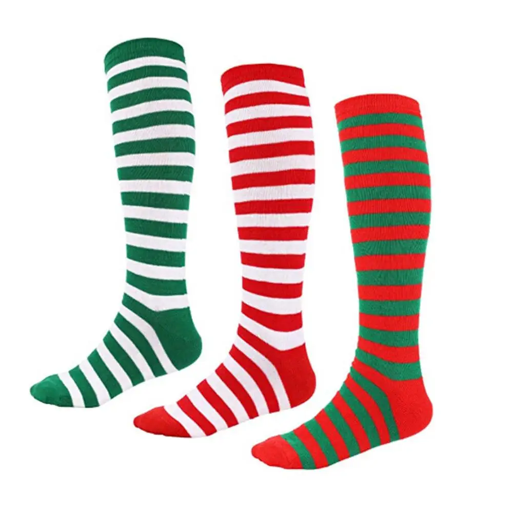 Модные полосатые длинные рождественские подарки сексуальные женские Аниме