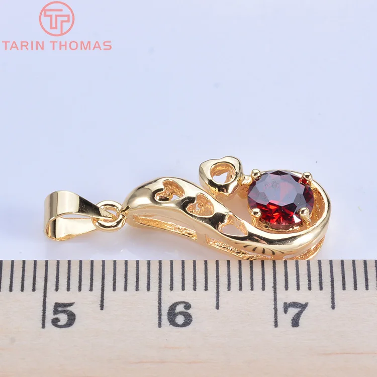 

4PCS 10x25MM 24K Gold Color Plated Brass with Zircon Water Droped Pendants Charms High Quality DIY Jewelry Making Findings