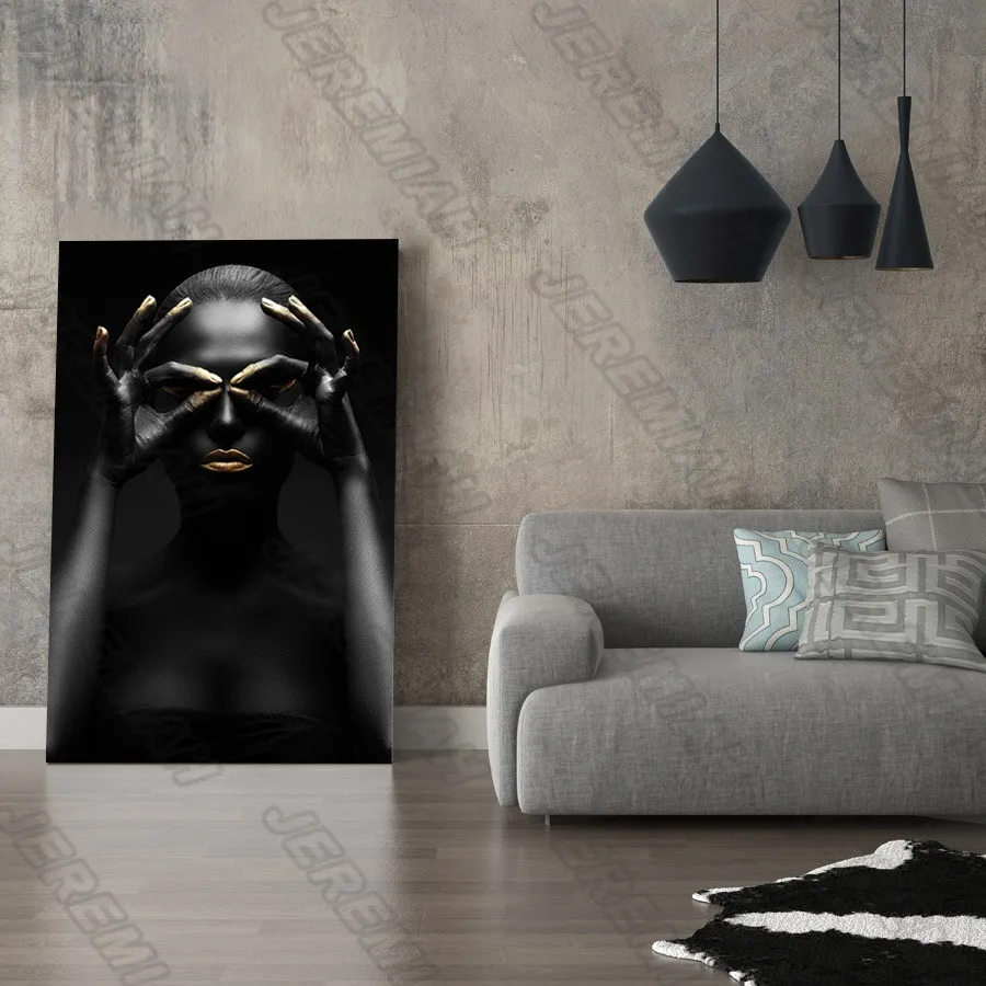 

Sexy African beauty poster Nordic style wall art canvas print painting modern living room decoration