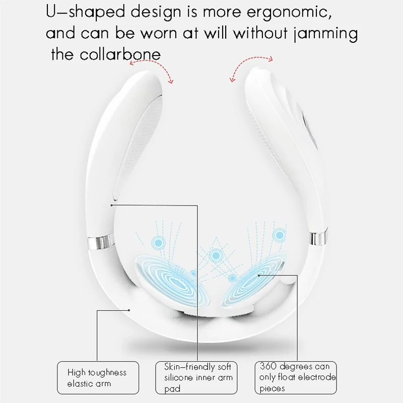 

Smart Neck Massager Neck Protector Massager Pulse Neck Massager 15 Gears Voice Electric Cervical Massager