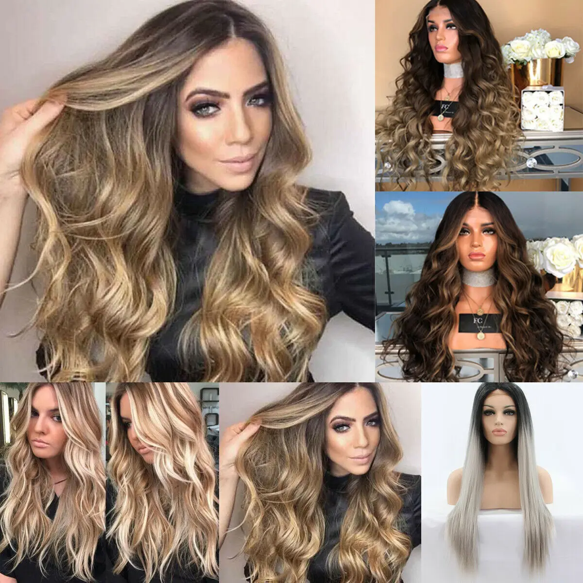 

Fashion Sexy Women's Wavy Curly Long Hair Full Headwear Cosplay Party Heat Resistant Synthetic Hair Accessories 2019 HOT