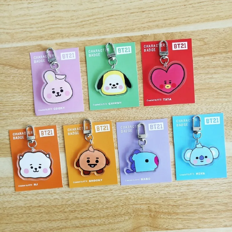 

HBTSC Cartoon image bag pendant baby series pendant jewelry creative cute pendant double bag decoration BT21