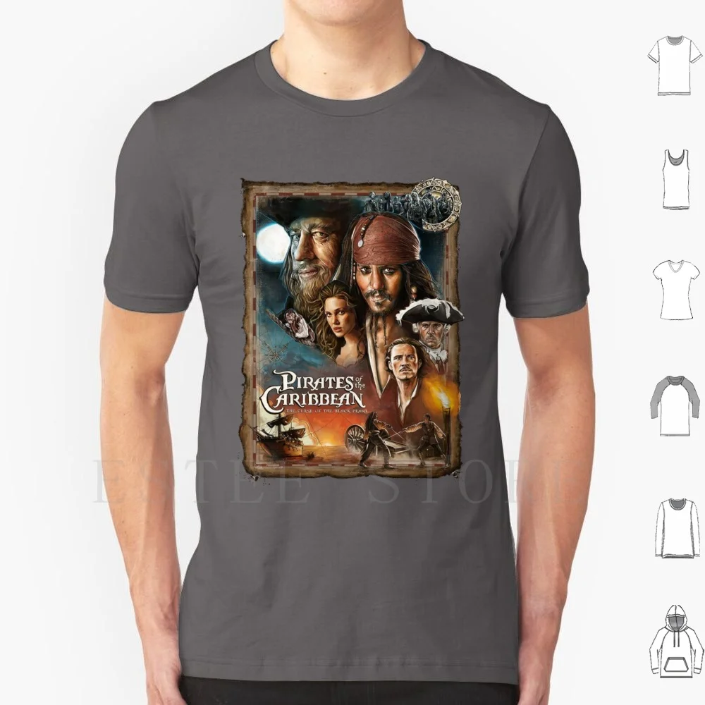 Футболка мужская с черным жемчугом хлопок пираты Джонни Депп Пираты капитан