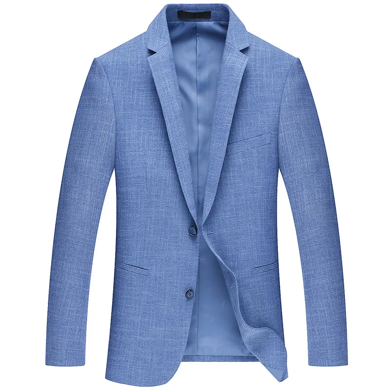 Jacket Men Spring Suit Autumn Slim Fit Business Work Office Formal Casual Thin Blue Blazer Daily Life Single Breasted 2 Buttons