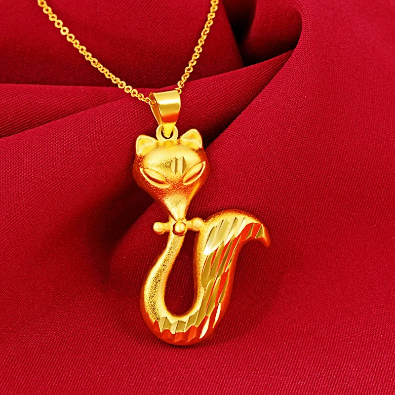 

Cute Fox Pendant Necklace Fashion Charm Brass Gold Plated Necklace Adorable Accessory Anniversary Gift Party Female Jewelry