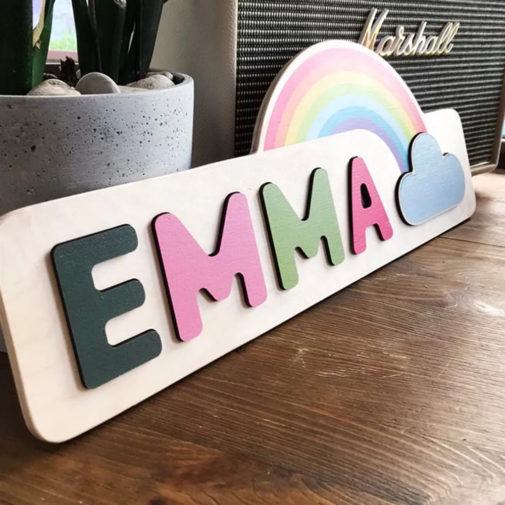 Детская Радужная головоломка с именем под заказ подарок персонализированный на