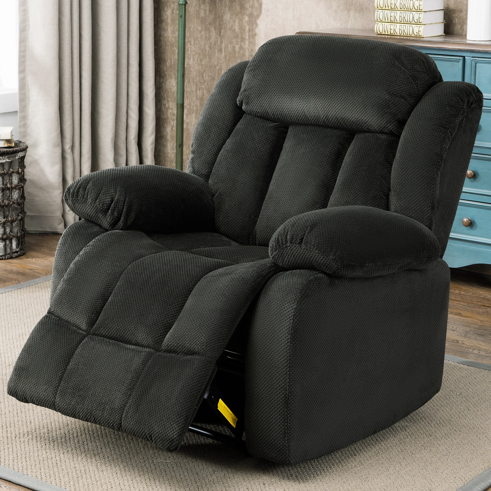 

"Household Fabric Recliners,Used in Living Rooms, Single Sofas, HomeTheater Seats,LoungeChairs (Forest Green) "