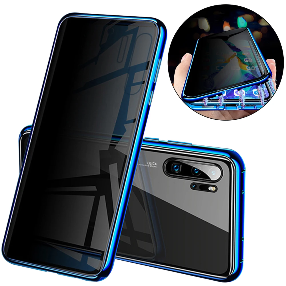 Надежное закаленное стекло Магнитный чехол для huawei P30 Pro mate 20 Анти ползучий