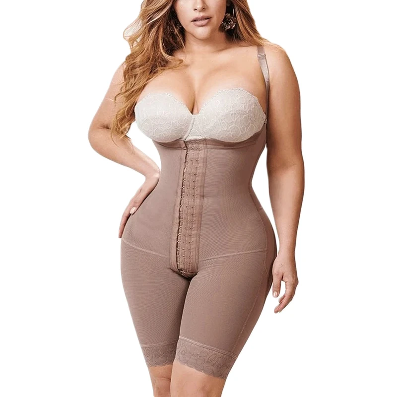 Knee Length Underbust Full Body Shaper Fajas For Women Postpartum Reductive Girdle Waist Corsets