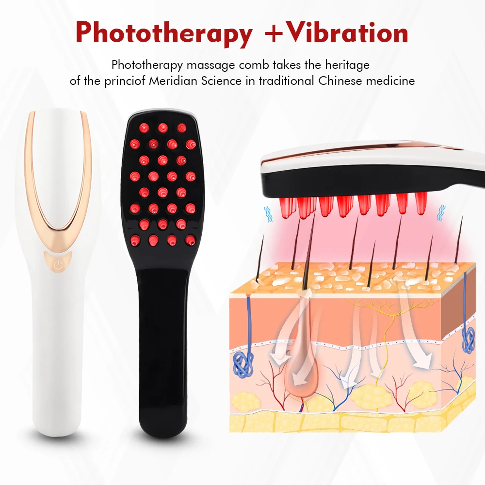 

3 In 1 Laser Electric Wireless Infrared Ray Growth Laser Anti Hair Loss Hair Growth Care Vibration Headache Relief Massager Comb