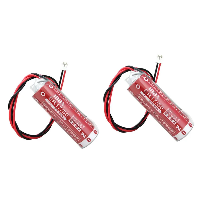

Lot 2PCS Original ER17/50 3.6V 2750mAh PLC CNC Industrial Lithium Battery with White Plug for Yamaha Robot Toys Batteries
