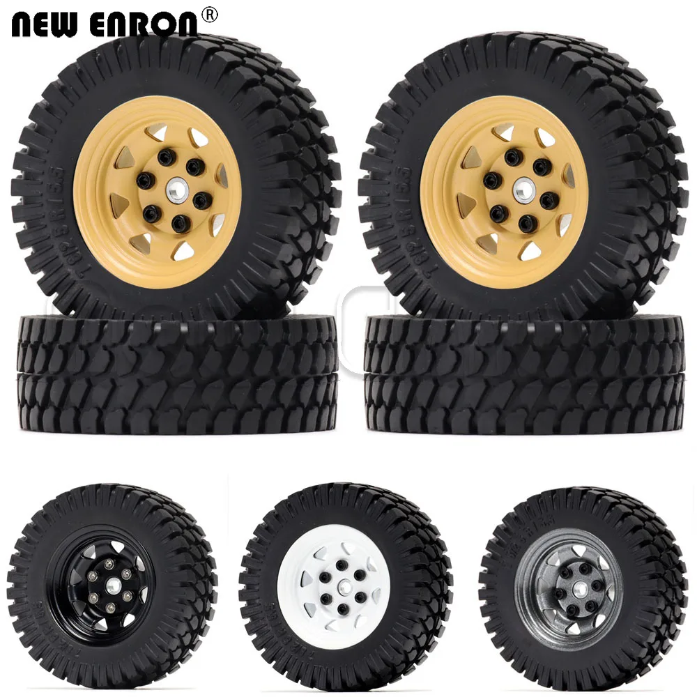 

1.55 Beadlock Metal Rim & 78mm Rubber Wheel Tires 4P for RC Crawler Tamiya CC01 LC70 MST JIMNY Axial AXI90069 D90 TF2