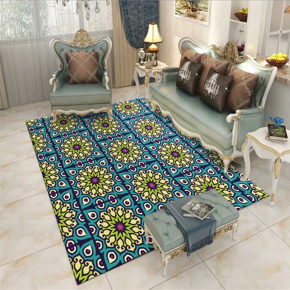 Скандинавский богемный ковер с геометрическими элементами напольный коврик