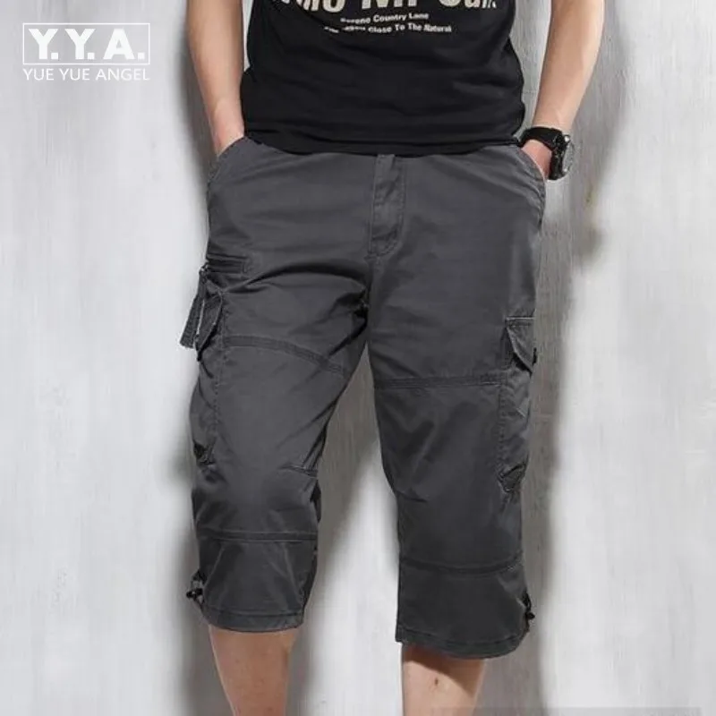 

Fashion Summer New New Hot Mens Hip-Hop Board Shorts Loose Cargo Overalls Cropped Trousers Shorts Plus Size army green