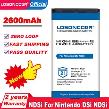 Перезаряжаемый литий ионный аккумулятор LOSONCOER 2600 мАч для Nintendo DSi