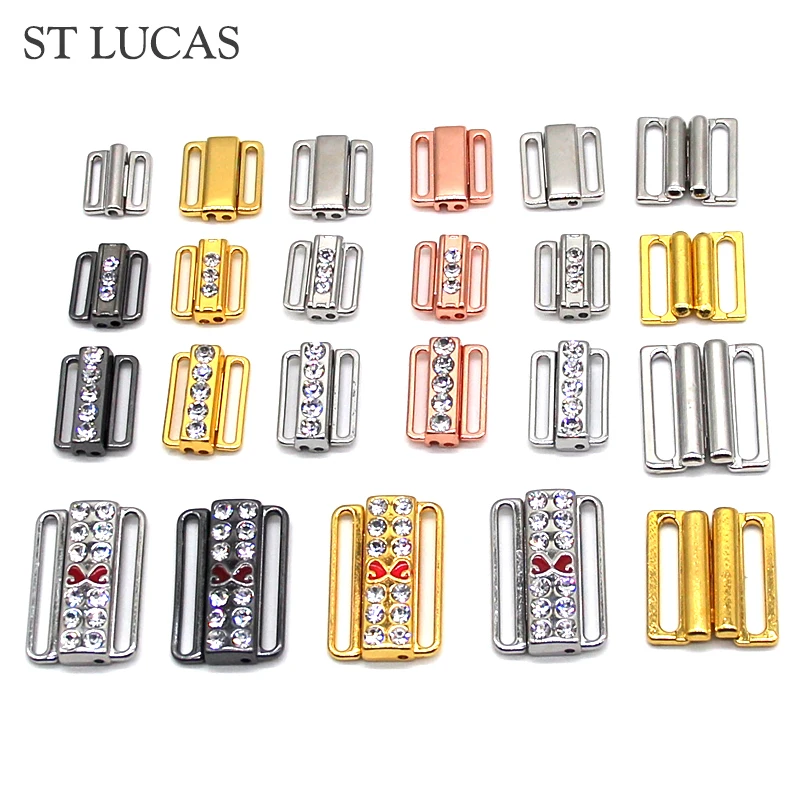 2 шт./лот прямоугольная лента серебристого и золотого цвета застежка крючок со