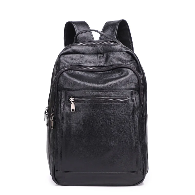 

100% Cow Genuine Leather Men Backpacks Real Natural Leather Student Backpack Boy Luxury Brand Large Fashion Computer Laptop Bag
