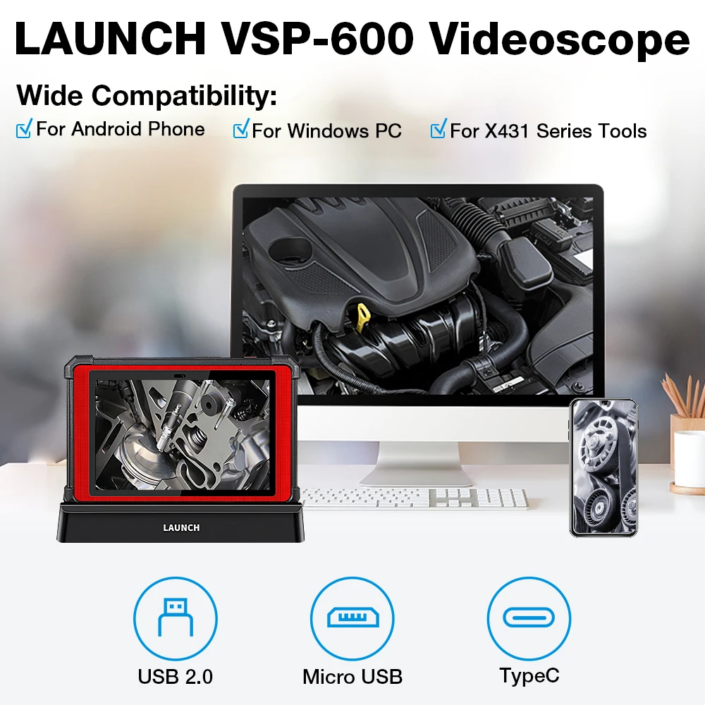 Launch VSP-600 камера для осмотра видеокамер 5 мм VSP600 бороскоп просмотра и захвата видео