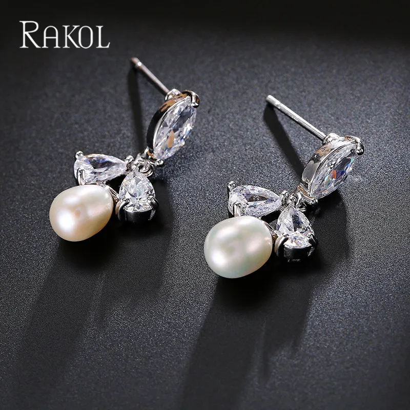 RAKOL Одежда высшего качества искусственный жемчуг цирконивый цветок из розового