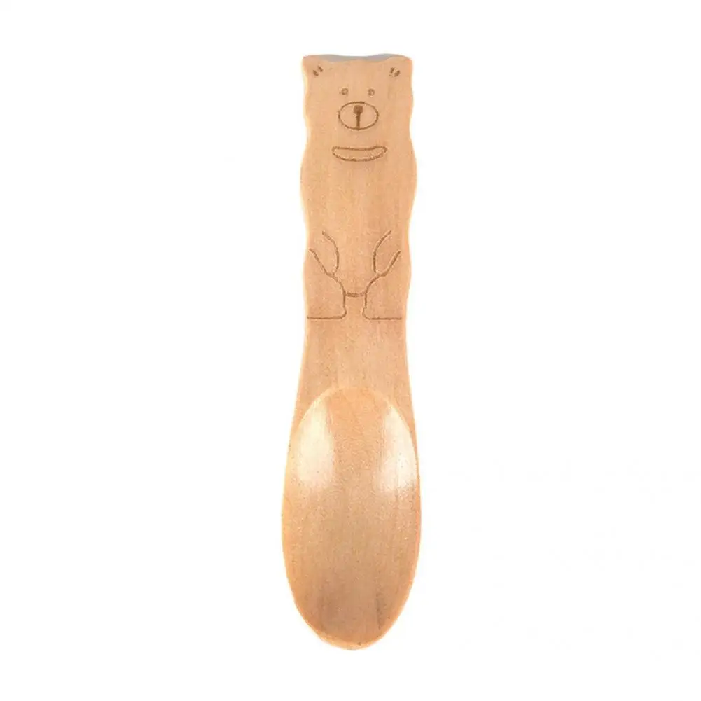 

Coffee Spoon Good Wood Creative Pattern BPA Free Dessert Honey Cutlery Cartoon Spoon for Dorm Wooden Spoon Stirring Spoon