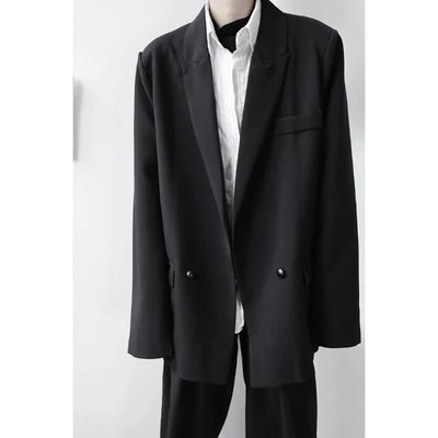 

New Spring and Autumn Edition Korea Edition A Double-breasted Suit Hairdresser Youth Loose Show Thin Yuppie Suit Jacket Tide