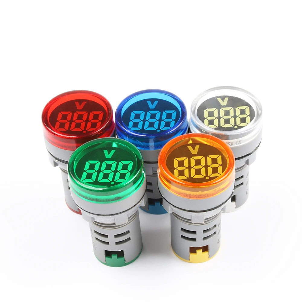 

DIY Mini Digital Voltmeter 22mm Round AC 12-500V Volt Voltage Tester Meter Monitor Power LED Indicator Pilot Lamp Light Display
